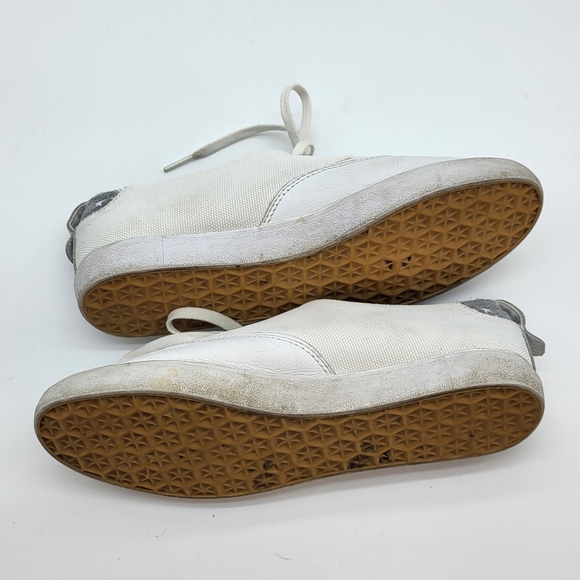 Adidas women's white with grey casual canvas and leather flat sneaker Sz 7.5 - Picture 9 of 12